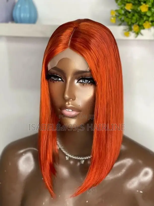 An orange human hair wig